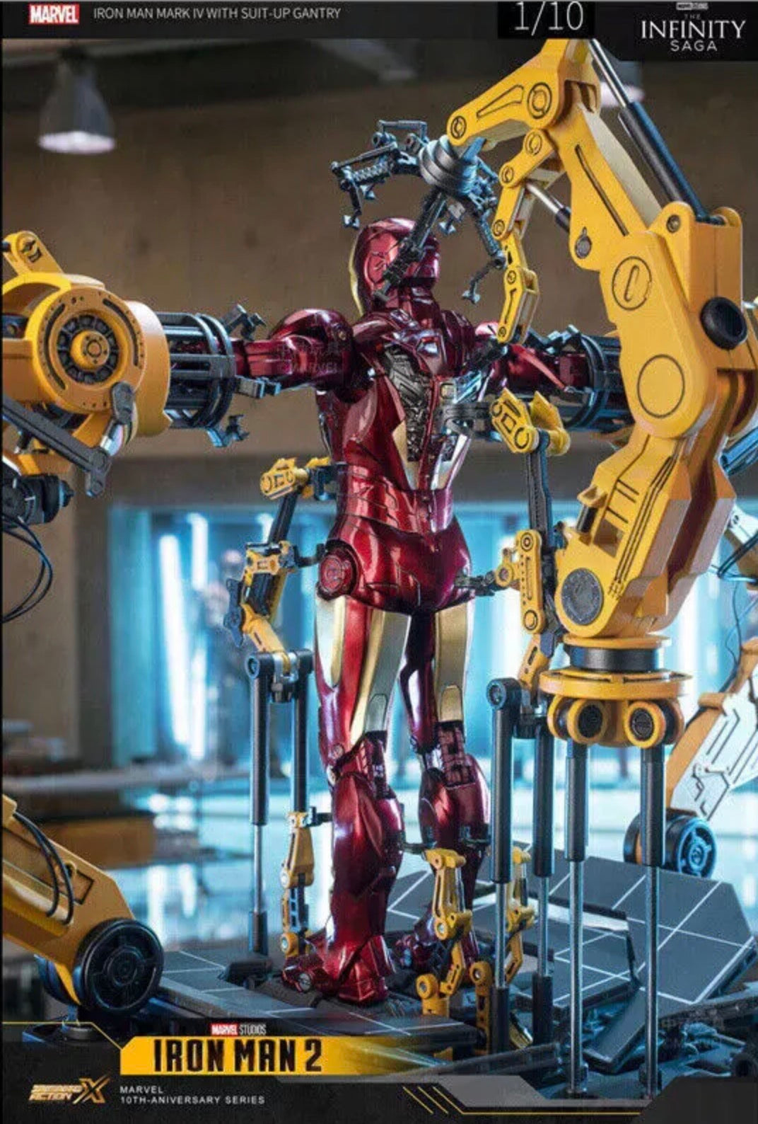 ZD Toys Iron Man Mark IV Suit Up Gantry 1/10 Action Figure Set